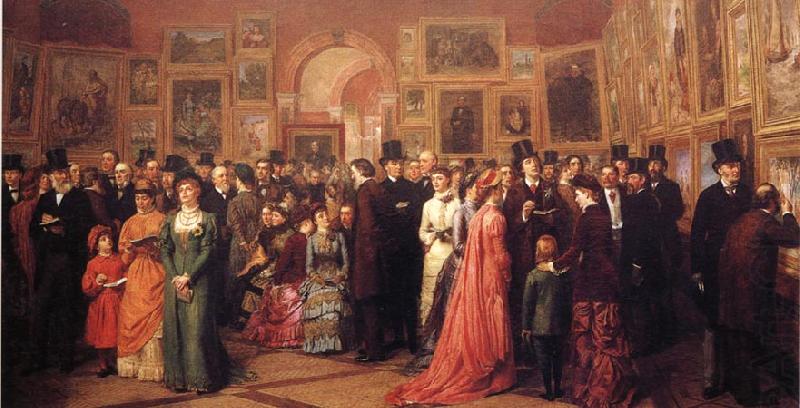 William Powell  Frith Private View of the Royal Academy 1881 china oil painting image